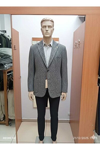 MESUT COLLECTİON MARİO SANTANA % 100 YÜN DESENLİ BLAZER CEKET (6 DROP)