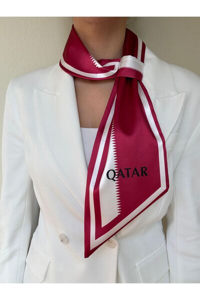 ElevaGlam Qatar Flag Tie Scarf