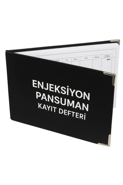 Gülşen Kırtasiye Enjeksiyon Pansuman Kayıt Defteri Deri Ciltli 001 - 400 Numa...