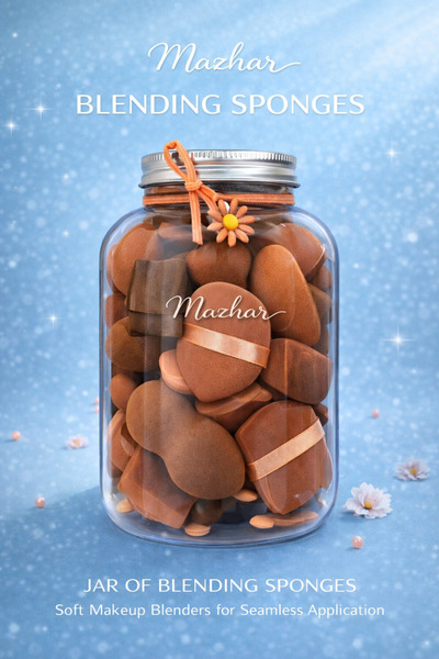 mazhar 19 Parça Kavanoz Kutulu Makyaj Sünger Seti