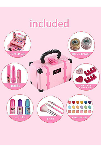 Generic مستحضرات تجميل وألعاب لعب للأطفال، طلاء أظافر للبنات، أحمر شفاه، طقم ...