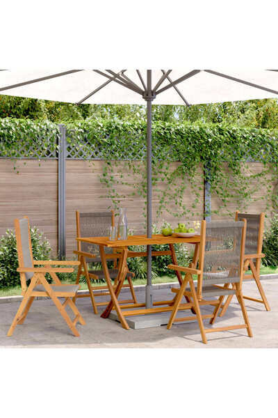 vidaxl Reclining Garden Chairs 4 pcs Grey Solid Wood Acacia