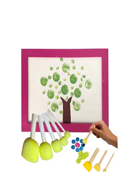 ALLStore Ponpon Sünger Fırça 4'lü Set