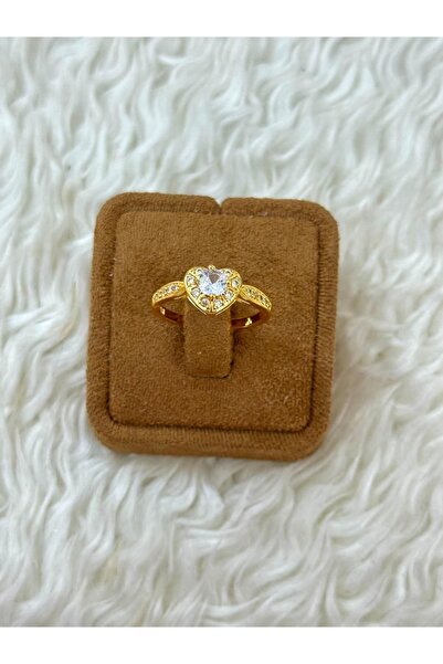 BY YASİN TOPÇU 💍 📏   18 Size Gold Heart Stone Ring ✨ 💛