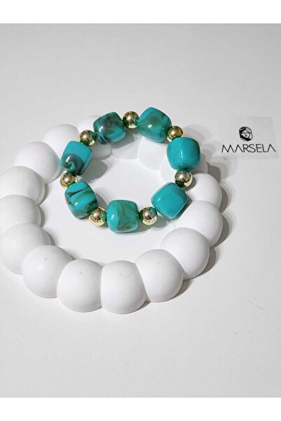 MORMAVİ Gold Top Detailed Bone Elastic Bracelet