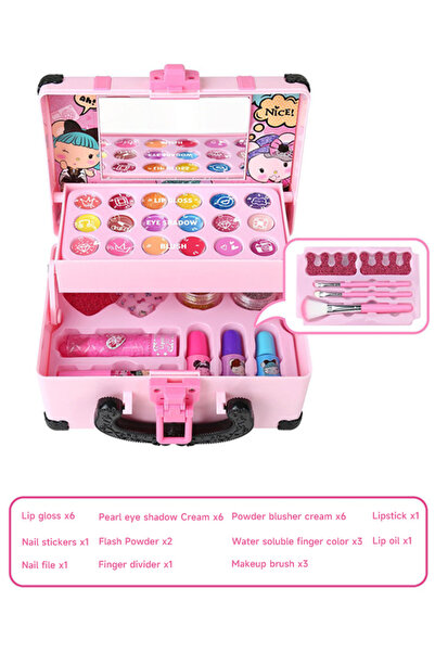 Generic مستحضرات تجميل وألعاب لعب للأطفال، طلاء أظافر للبنات، أحمر شفاه، طقم ...