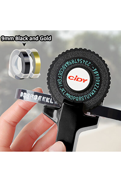 Choice6 Black C101 3D Embossing Typewriter Labeling Machine Manual Labeller Compatible Dymo Printer Labels f