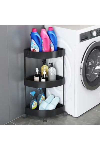 Ch 3 corner shelves for organization with wheels for easy mobility