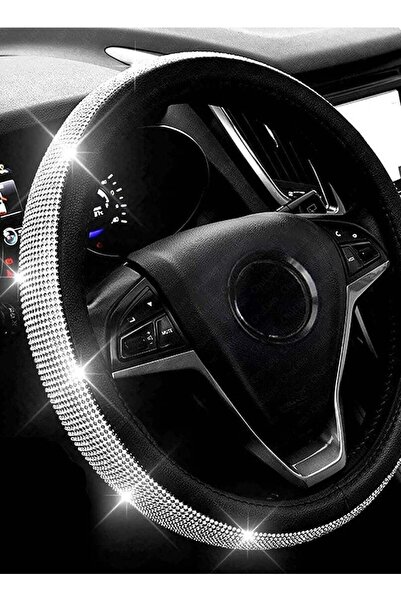 Bukela Steering Wheel Cover, Diamond Leather Steering Wheel Cover with Bling Bling Crystal Rhineston