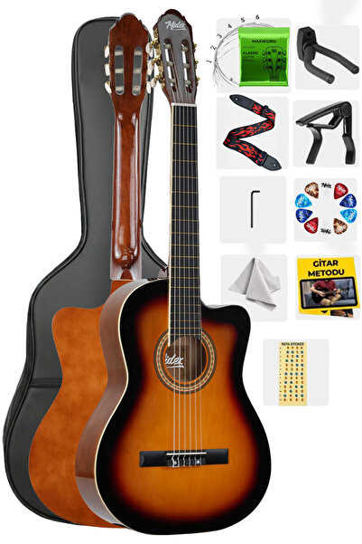 Midex MGX-100SB Üst Seviye Klasik Gitar 4/4 Sap Ayarlı (Çanta Askı Capo Metod...
