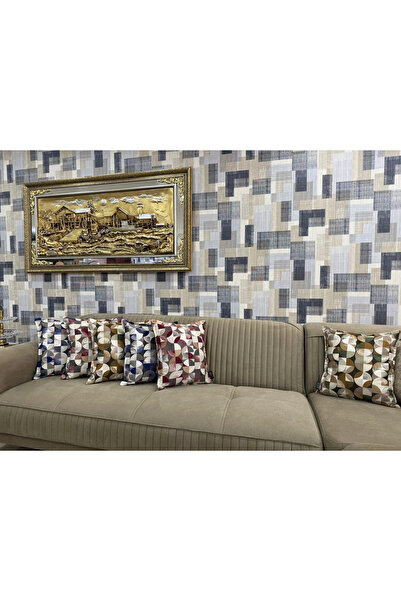 NİVEMESHOME MOZAIC ALBASTRU-ALB (45X45) HUSĂ PENTRU PERNE CU UMPLUTURĂ