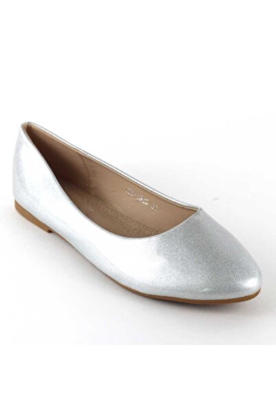 mm Women's ballet flats, comfortable and lightweight, pearlescent GRS-1923-SILVER