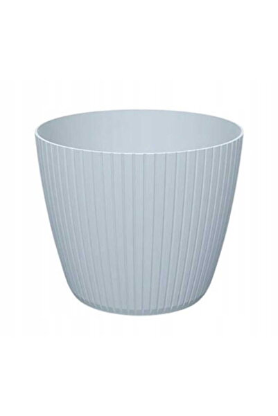 Other Doniczka plastikowa jasnoszara 13,8x11,5 cm osłonka prążkowana na kwiat...