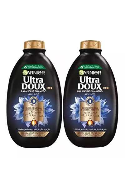 Garnier Ultra Doux Purifying And Shine Shampoo Charcoal And Nigella Oil- 2X400ml