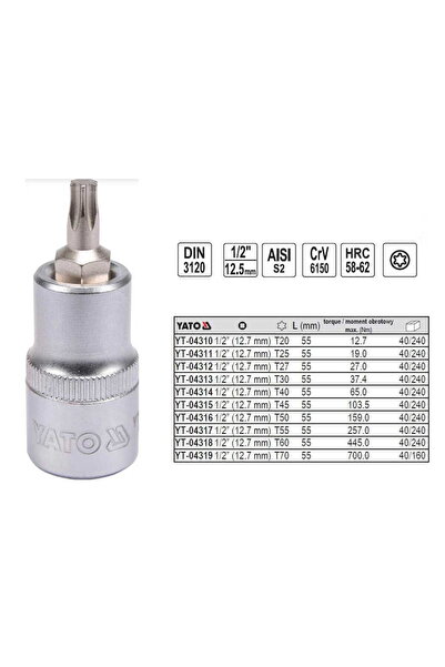 Other Cheie YATO TORX 1/2"" T25x55mm