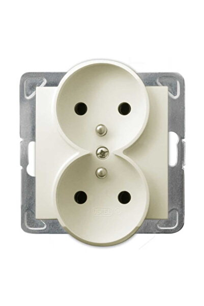 OSPEL Priză dublă ecru p/t cu împământare 2x2P+Z fără ramă