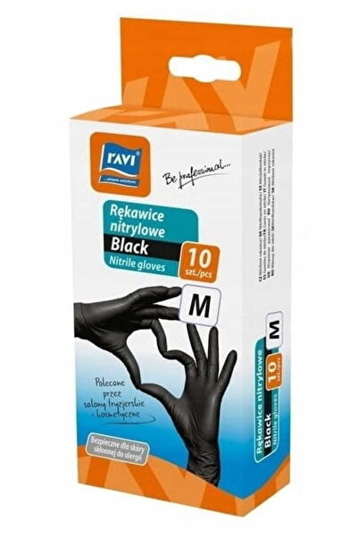 Other Black nitrile gloves, 10 pcs, durable, M
