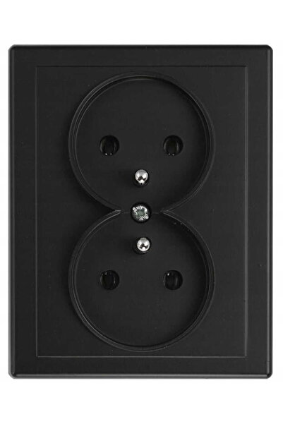Other Gniazdo podwójne z uziemieniem IP20 16A 250V Podtynkowe Czarny mat