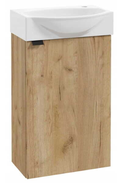 Other Dulap de baie cu lavoar 60x40 cm, suspendat, stejar artizanal Parma