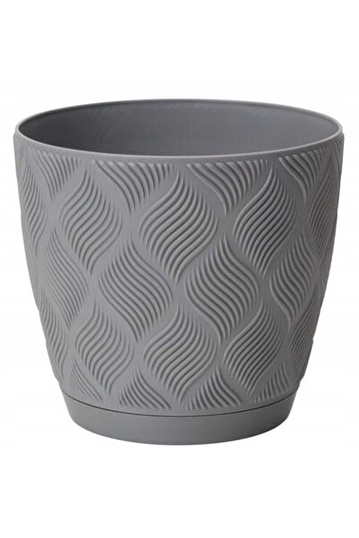 Other Doniczka platynowa 13,7x14,8cm plasticowa z podstawką Flow Petit