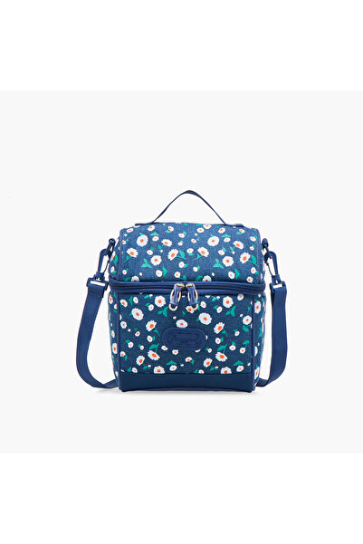 Sensazioni Floral Print Lunch Bag with Adjustable Strap and Zip Closure