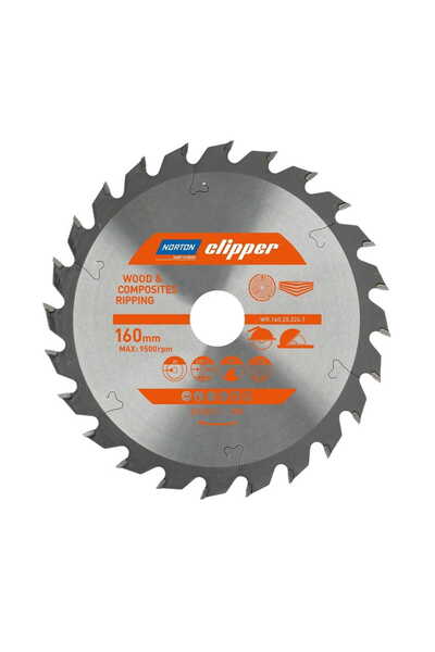 Norton FIERĂSTRAU CIRCULAR 160mm x 20mm x 24z LEMN ȘI COMPOZITE ATB (1.8 / 1.2)