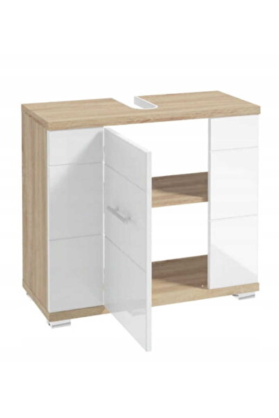 Other Mobilier lavoar cu decupaj pentru sifon 70x625x315cm Stejar Sonoma Alb Rita