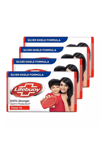 Lifebouy Total 10 Bar Soap With Silver Sheid Formula 100percent Stronger Germ...