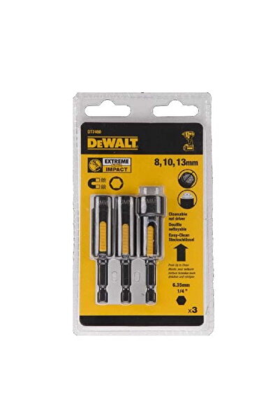 Dewalt TIP WITH CAP SET 3 pcs 8,10,13 mm SELF-CLEANING