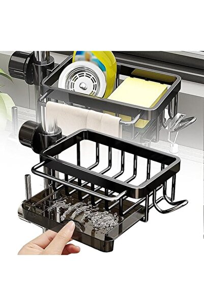 Arabest منظم صنبور حوض المطبخ، حامل إسفنجة غسل الأطباق فوق صنبور حوض المطبخ م...