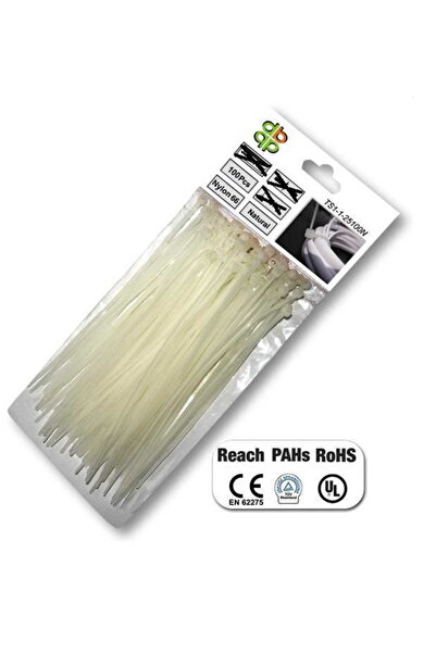 Bradas BANDĂ DE PLASTIC ALBĂ 4,8 x 200 mm 100 buc.