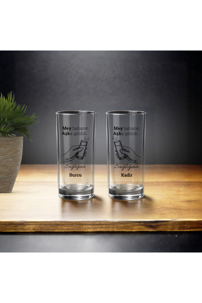 hediyekralı Kişiye Özel 2’li Rakı Bardağı Seti