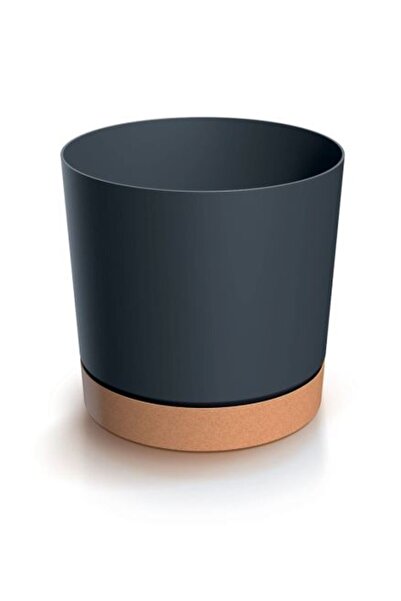 Other Ghiveci rotund Tubo cu farfurie, antracit, 23,9 x 23 cm
