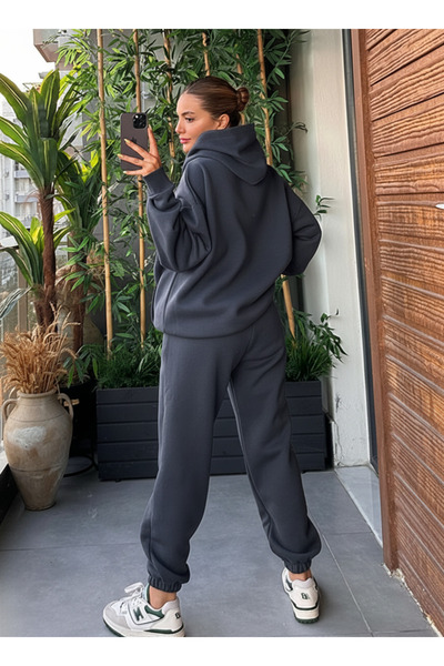 CMZ COLLECTİON طقم رياضي نسائي مكون من 3 خيوط فاخرة O قصة فضفاضة K بغطاء رأس ...