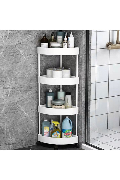 Ch 4 ارفف بزاوية للتنظيم مع العجلات لسهولة التنقل