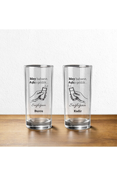 hediyekralı Kişiye Özel 2’li Rakı Bardağı Seti