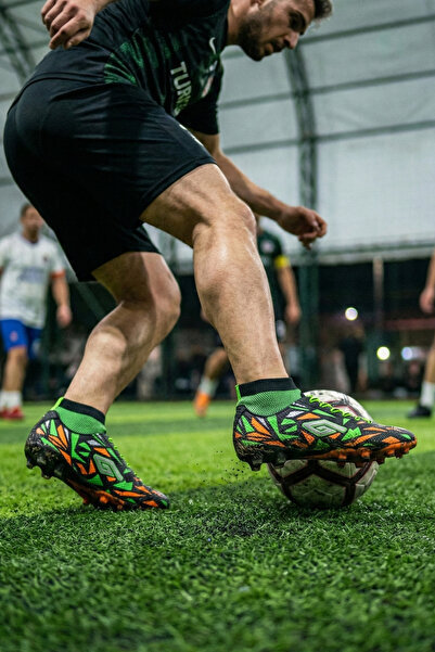 Dugana حذاء هالي بيول سايد مع جوارب مقاس 40-44 أسود-أخضر فوسفور