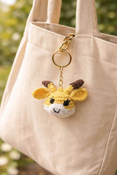 Handmade 🦒   Handmade Amigurumi Giraffe Keychain – Cute Keychain with Knitte...