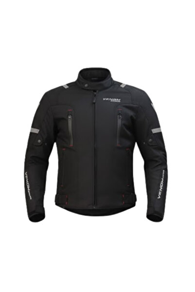 VENOM Air Racing 4 Mevsim Motosiklet Montu Siyah