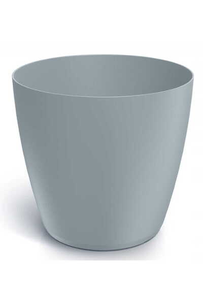 Other Doniczka plastikowa jasnoszara matowa 19,8x18,2 cm osłonka gładka na kw...