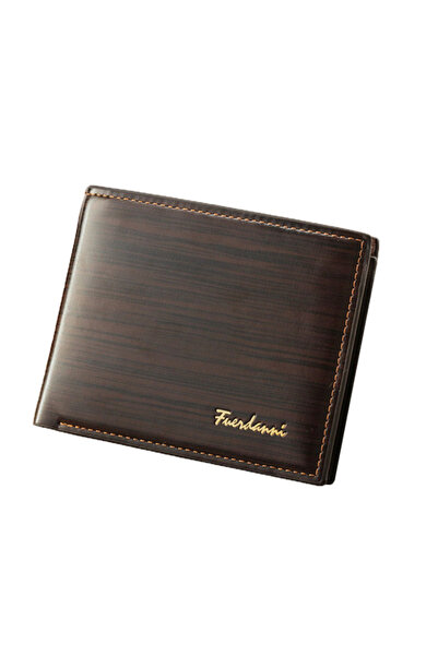 EHOME محفظة، محفظة جلدية صناعية للرجال والنساء، محفظة رفيعة بخمس فتحات للبطاقات وفتحتين للنقود (بني)