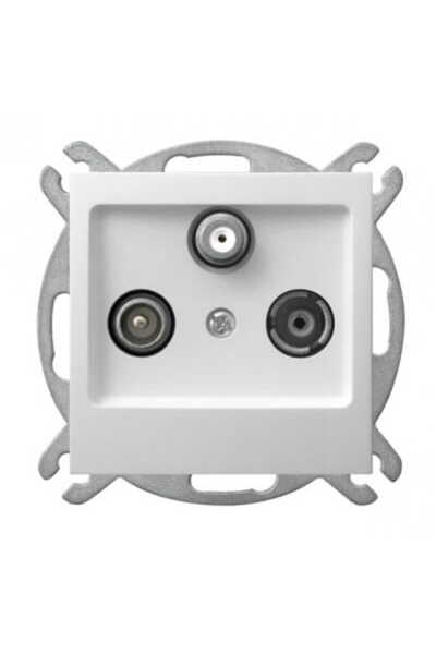 OSPEL Priză terminală Impresja albă p/t R-TV-SAT fără ramă