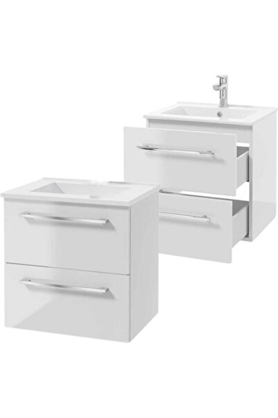 Other Bathroom cabinet with washbasin 60 cm, hanging, white, soft-close Pinia