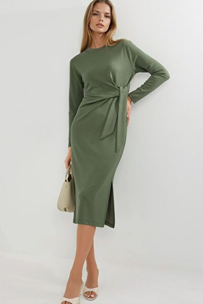 Hiccup Modal Textured Slit Dress Berşan Collection