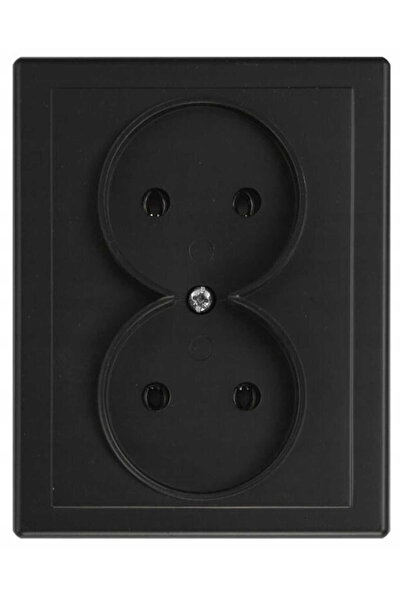 Other Gniazdo podwójne bez uziemienia IP20 16A 250V Podtynkowe Czarny mat