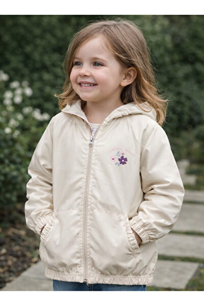 Chicsy Αδιάβροχο παλτό διπλής χρήσης για κορίτσια με με κουκούλα λουλούδια, διπλής χρήσης
