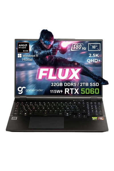 GameRaider FLUX GR16 Ryzen 9-8940HX 32GB DDR5 2TB SSD RTX 5060 8GB 115W 16 in...