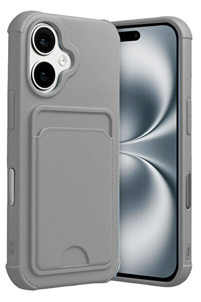 NewFace Lvsqvr Apple iPhone 17 Kelvin Silicone with Business Card (120724) - Gray