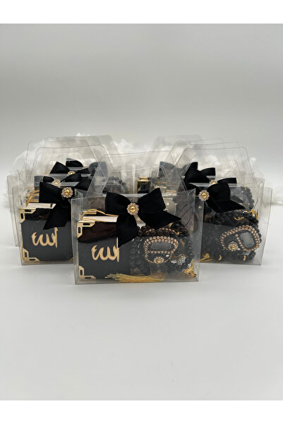 LenaToptan 10 Adet Çanta Görünümlü Kutu İçinde Mini Kuran, İnci Tesbih ve Taş...