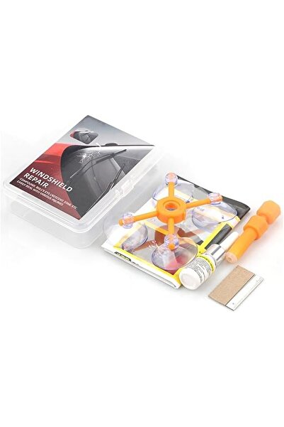 Arabest طقم إصلاح شقوق الزجاج الأمامي، طقم إصلاح زجاج أصفر اللون، أداة إصلاح زجاج السيارات الأمامي